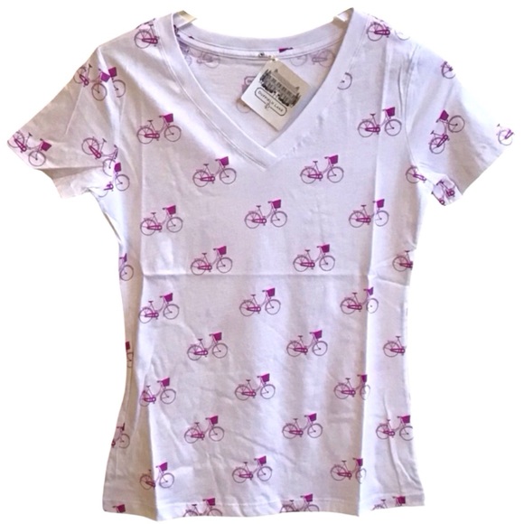 Duffield Lane “Beach Cruiser” Novelty V-Neck Tee (NWT) (Size: XS) - Picture 3 of 6